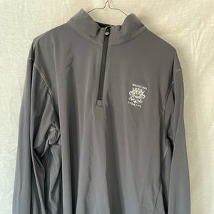 Three quarter zip long sleeve shirt w/ Whistling Straights golf course logo.